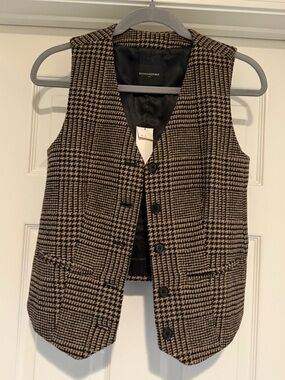 Banana Republic Brown & Black Glen Plaid Vest
